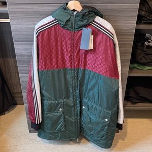 Gucci Men’s GG Jacquard Nylon Jacket Sz 48